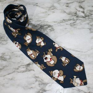 ROBERTO CELLINI SPIKE THE DOG Neck Tie Bulldog Menswear Accessory Animal Print